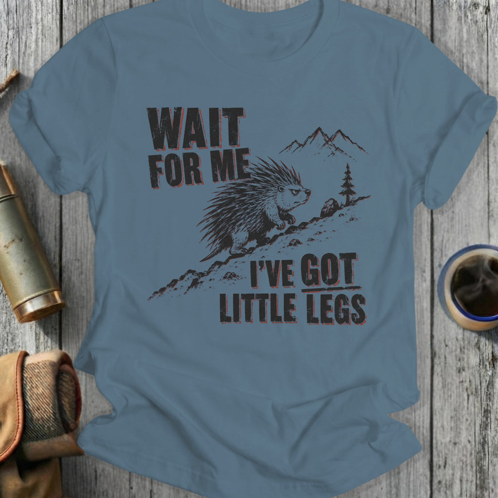 Porcupine on hill saying "I've got little legs."