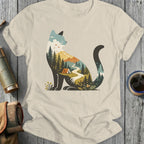 Scenic Cat and Nature Camping Graphic T-Shirt