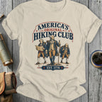 America's Hiking Club Est. 1776 vintage t-shirt graphic.