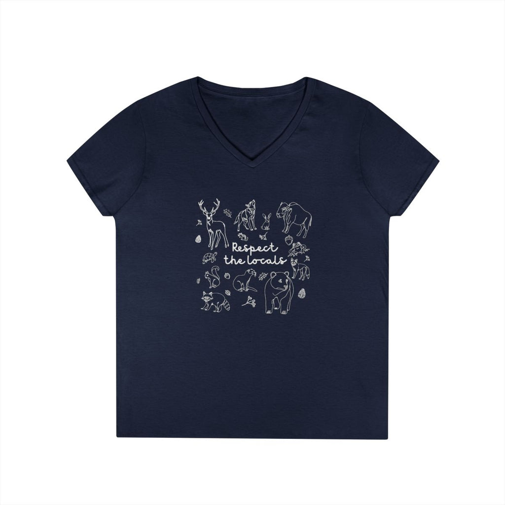 Respect The Locals Wildlife Print V-Neck T-Shirt