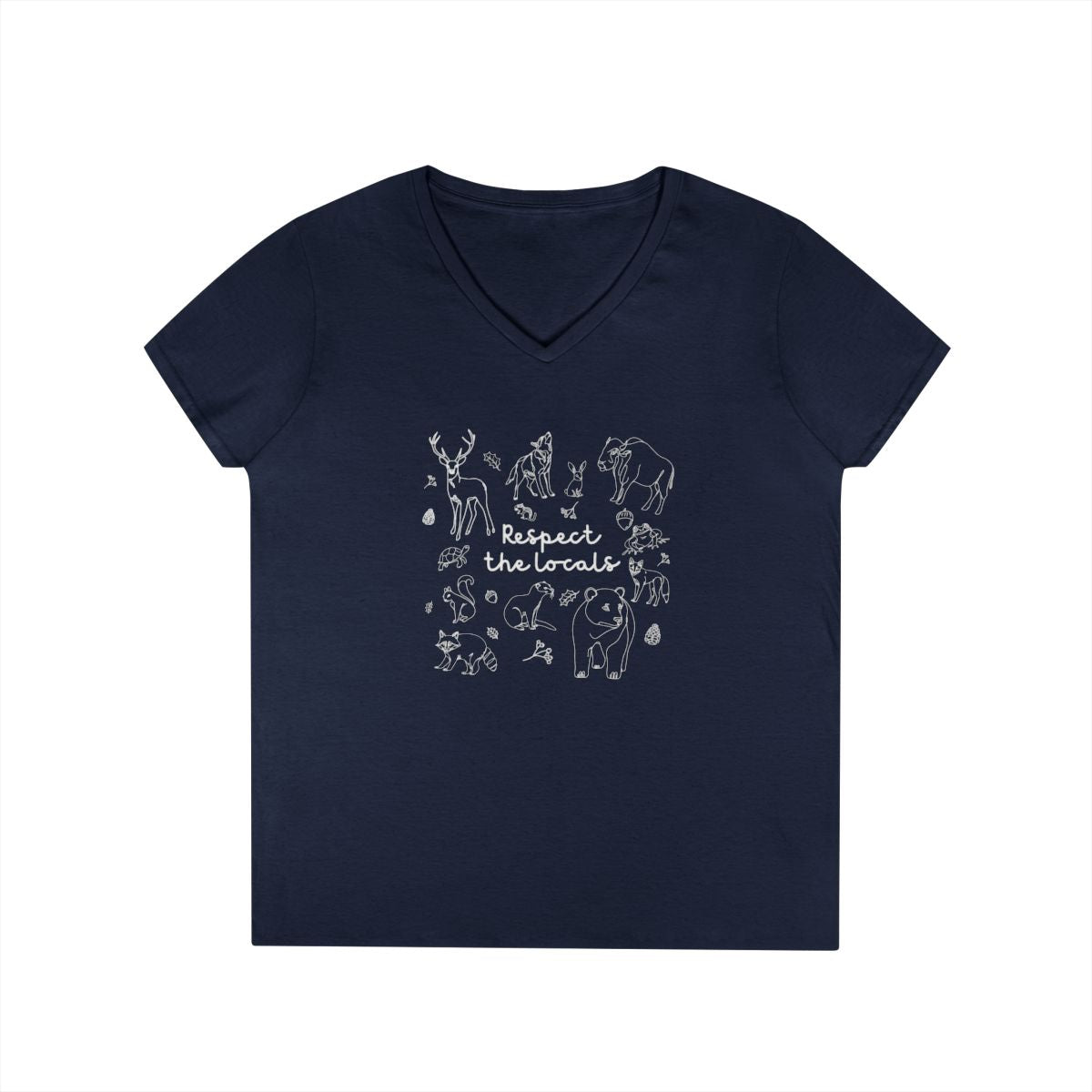 Respect The Locals Wildlife Print V-Neck T-Shirt