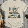 T-shirt with "My Retirement Has Slide-Outs" text and RV graphic.