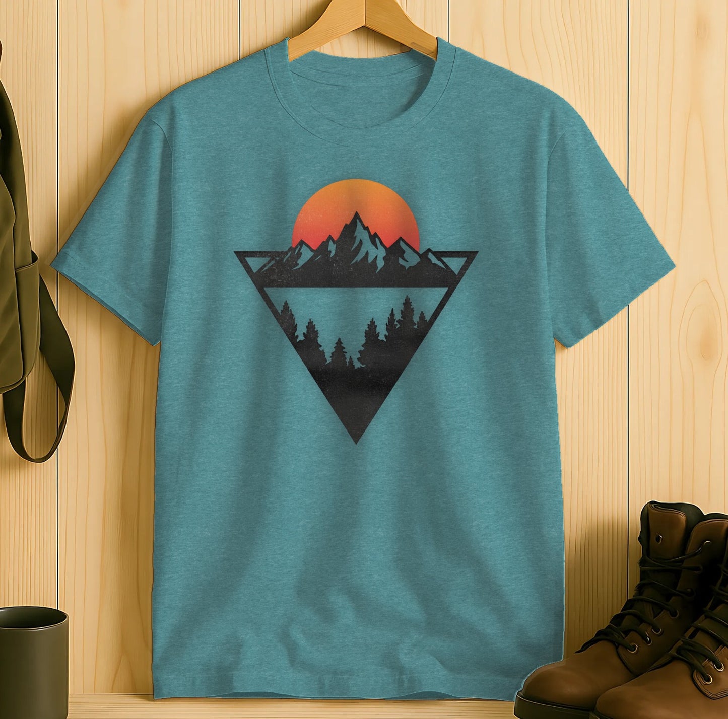 Scenic Sunset Mountain Dash Triangle Graphic product type