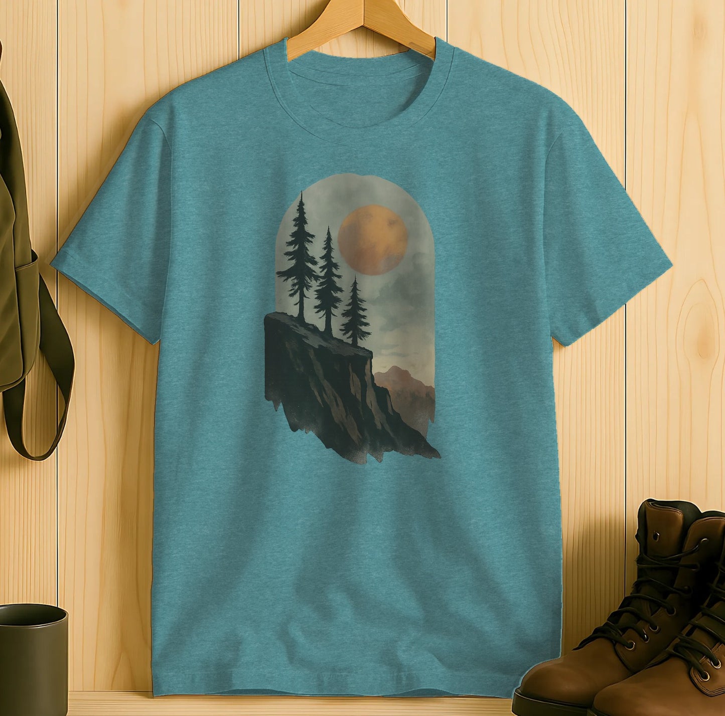 Forest Silhouette Moonlit Night Tapestry T-shirt product
