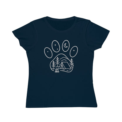Moon and Stars Camping Paw Print T-Shirt