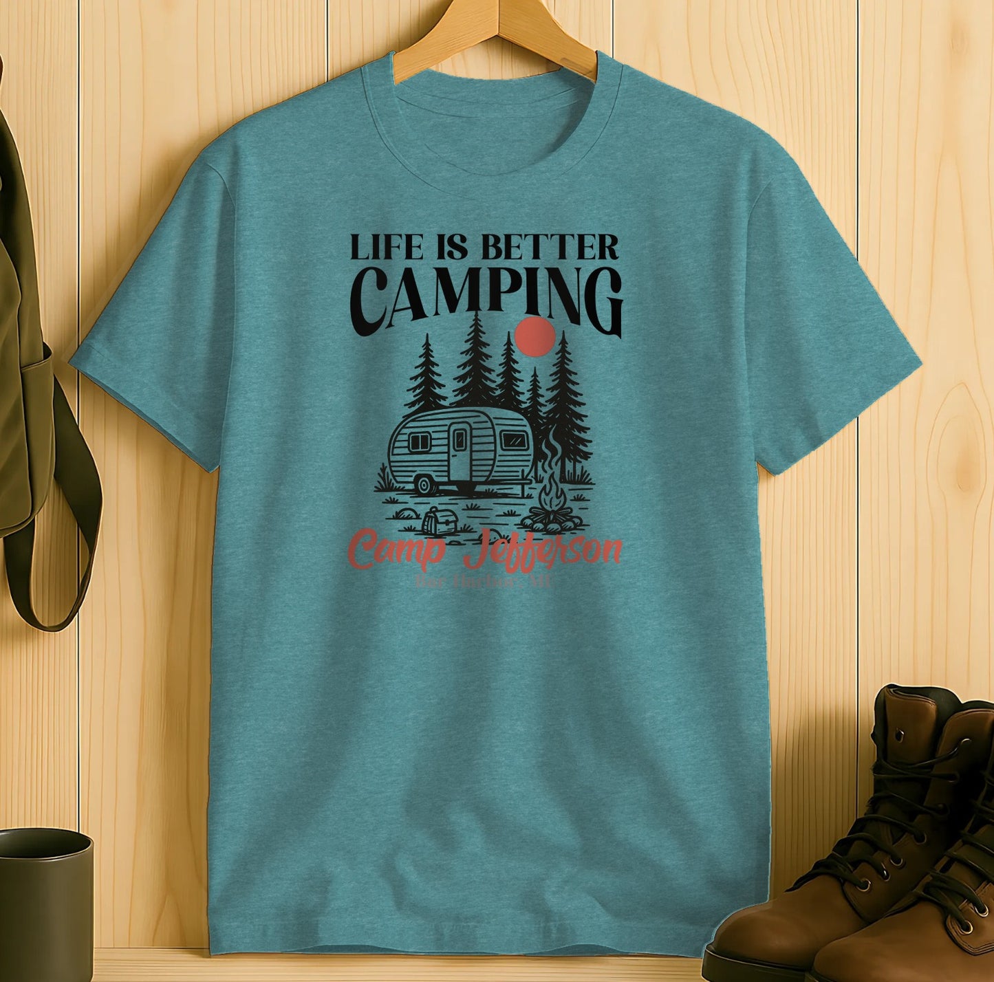 Life Is Better Camping Camp Jefferson T-shirt product