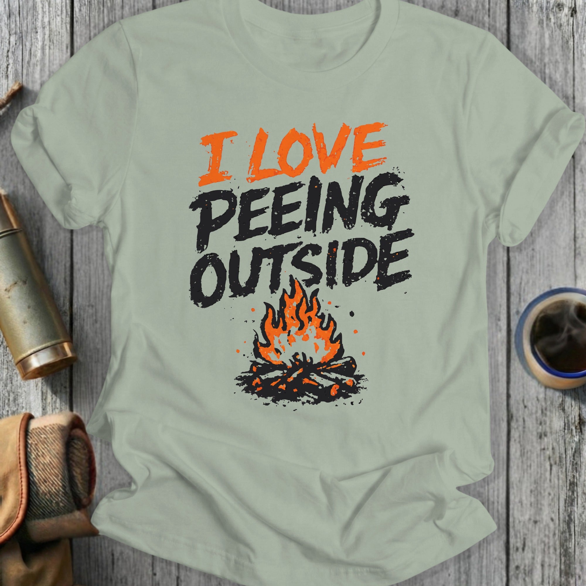I Love Peeing Outside Campfire Graphic T-Shirt