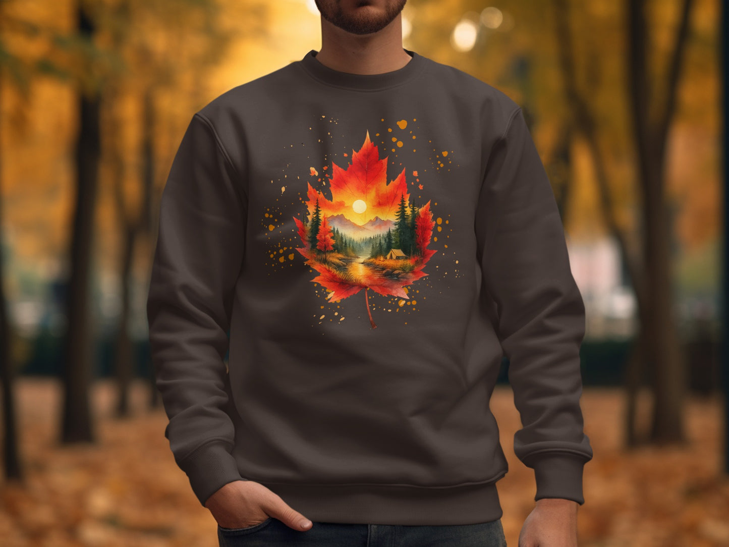 Autumn Forest Leaf Art Print Sweatshirt product