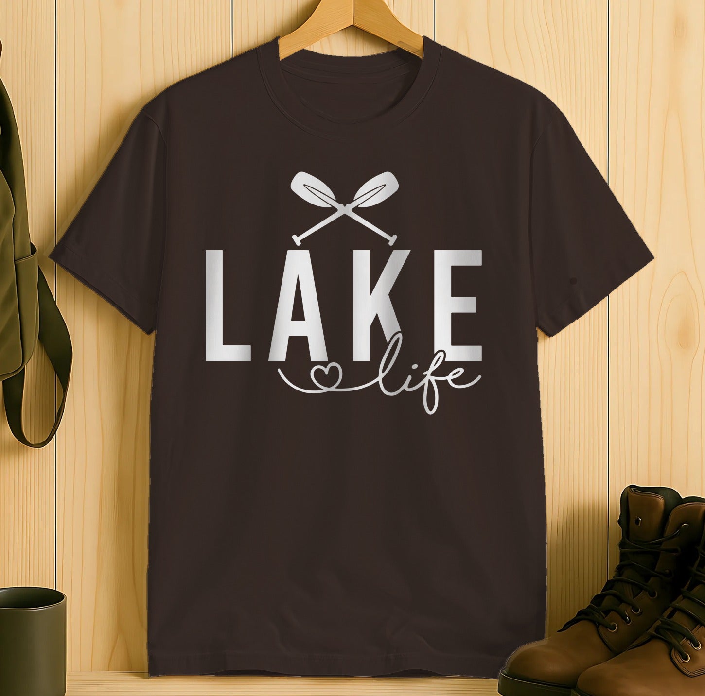 Lake Life with Paddle Crossing Design Shirt product