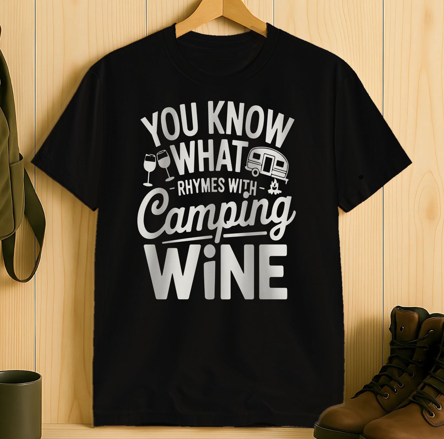 You Know What Rhymes with Camping Wine T-Shirt Product