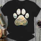 Scenic Mountain Sunrise Paw Print T-Shirt