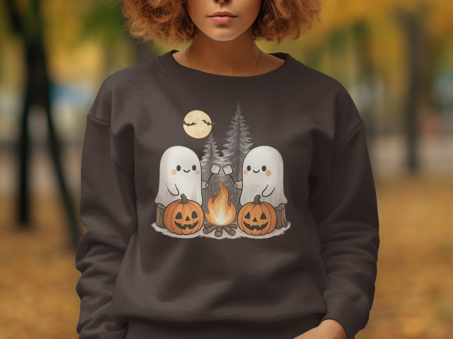 Cozy Ghosts and Pumpkins Halloween Sweatshirt product