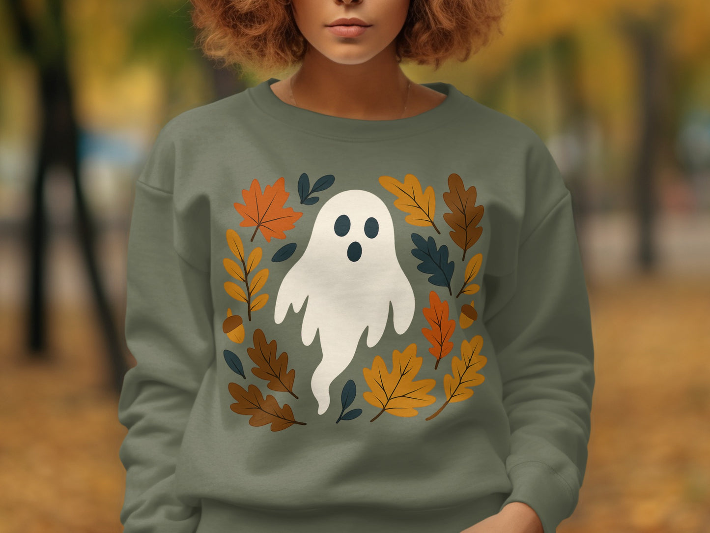 Autumn Leaves Ghost Print Sweatshirt product type
