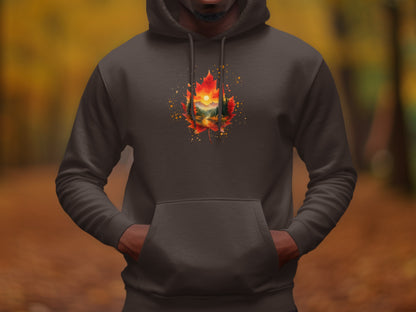 Autumn Leaf Mountain Scene Hoodie product type