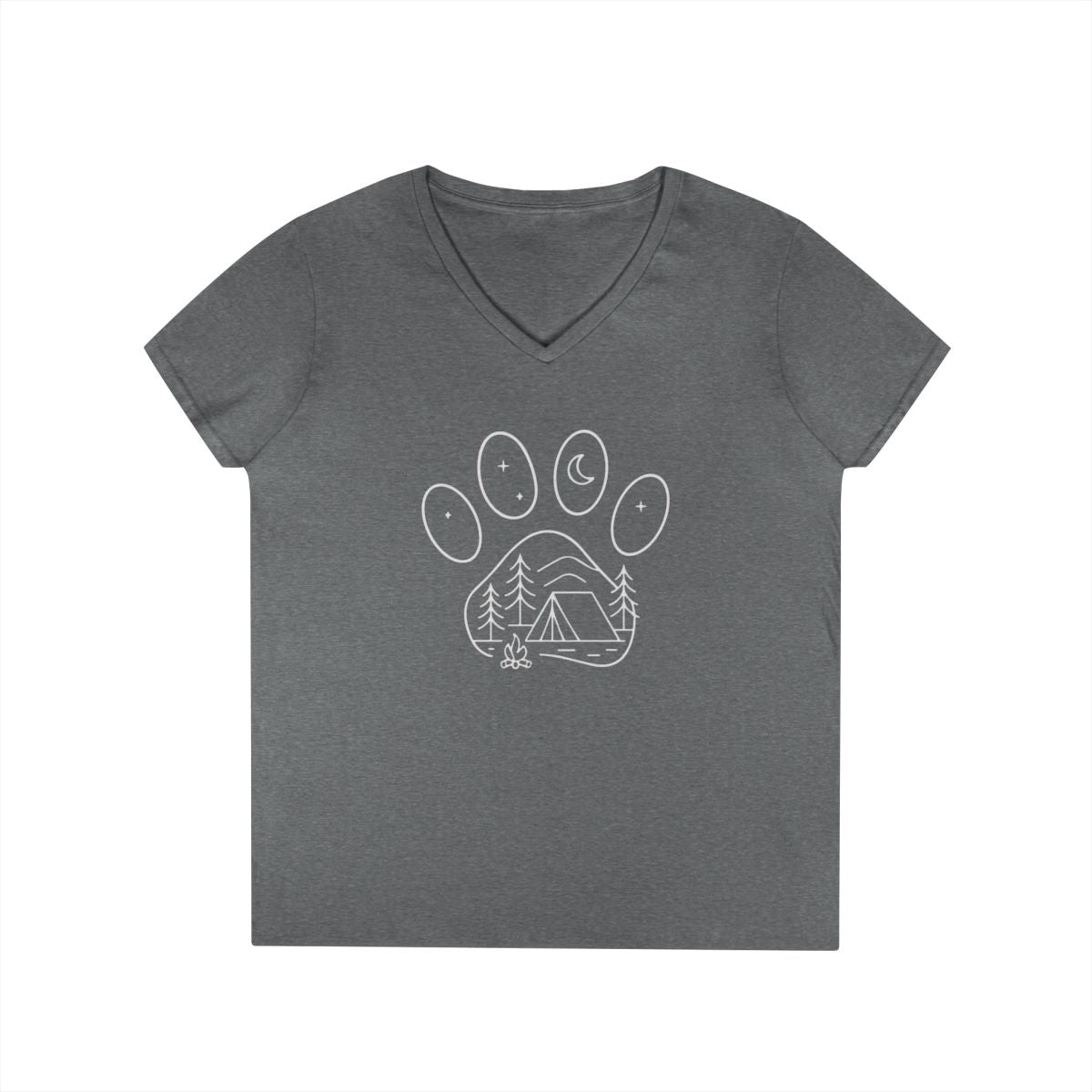 Camping Landscape Paw Print Design T-shirt