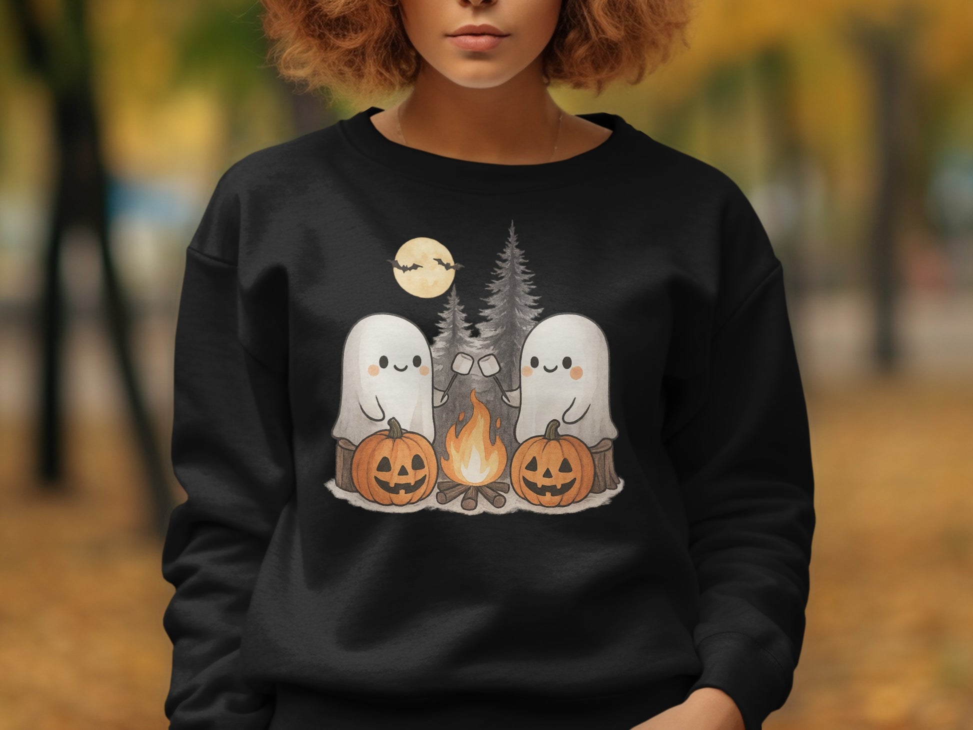 Halloween Ghosts and Pumpkins Graphic Sweatshirt product type