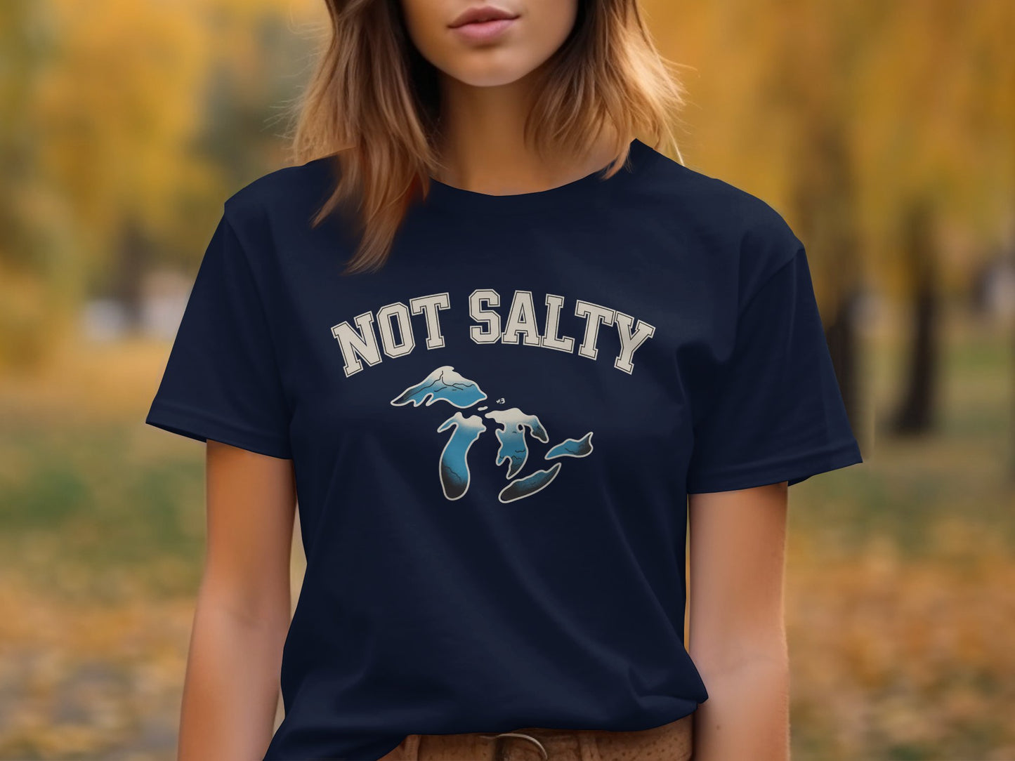 Not Salty Graphic Michigan Lakes Print T-shirt product