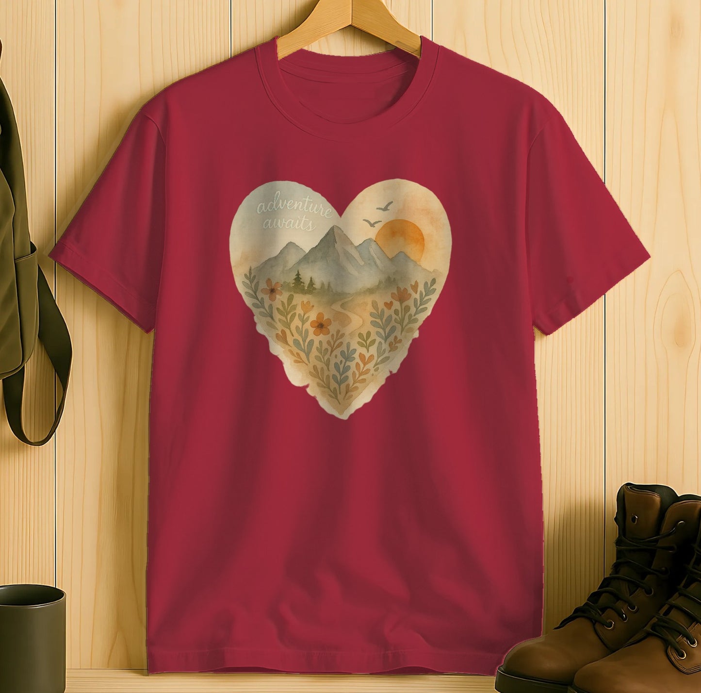 Scenic Adventure Awaits Heart Design T-Shirt product
