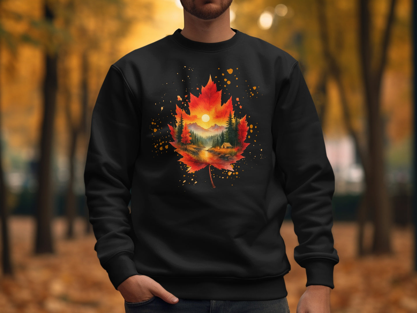 Autumn Forest Leaf Print Cozy Sweatshirt product