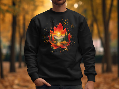 Autumn Forest Leaf Print Cozy Sweatshirt product