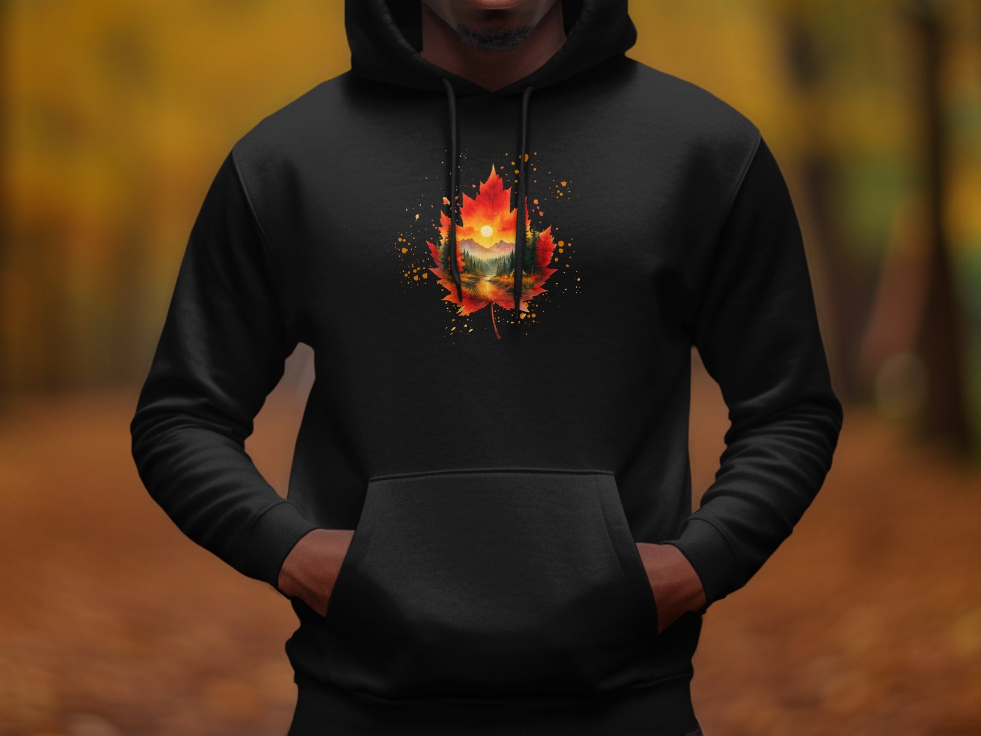 Autumn Leaf and Scenic View Hoodie product