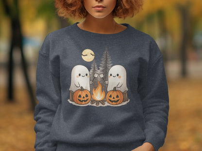 Cozy Halloween Camping Scene Sweatshirt product type