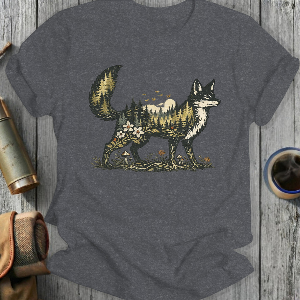 Majestic Woodland Fox Graphic T-Shirt for Outdoor Lovers