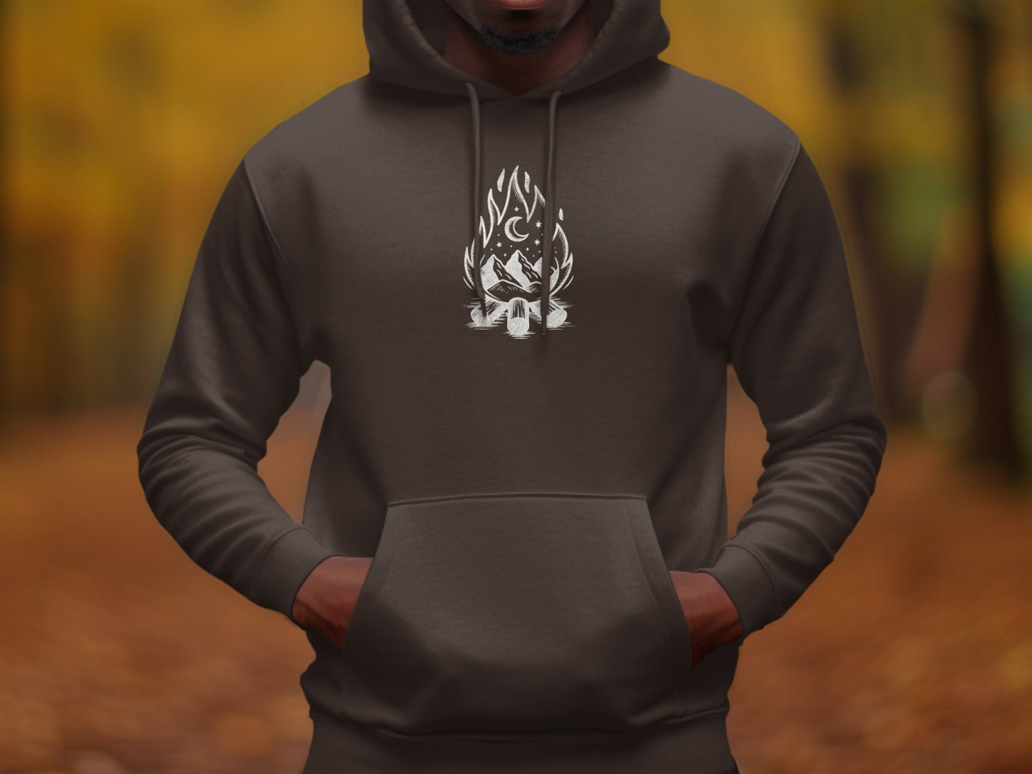 Mystical Skull and Flames Design Hoodie product type