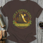 Gen X Summer Camp "First Degree Burns & No Supervision" graphic t-shirt.