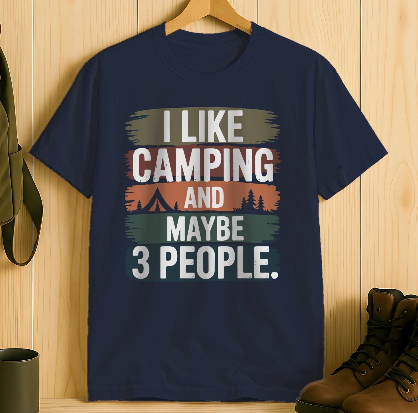 I Like Camping And Maybe 3 People Graphic T-shirt product type