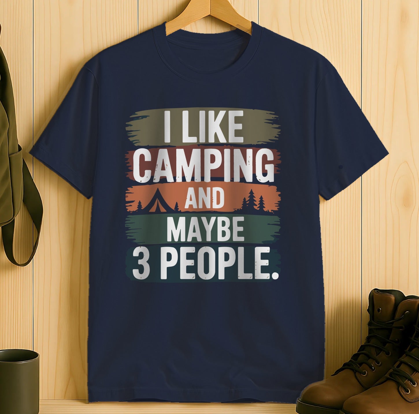 I Like Camping And Maybe 3 People Graphic T-shirt product type