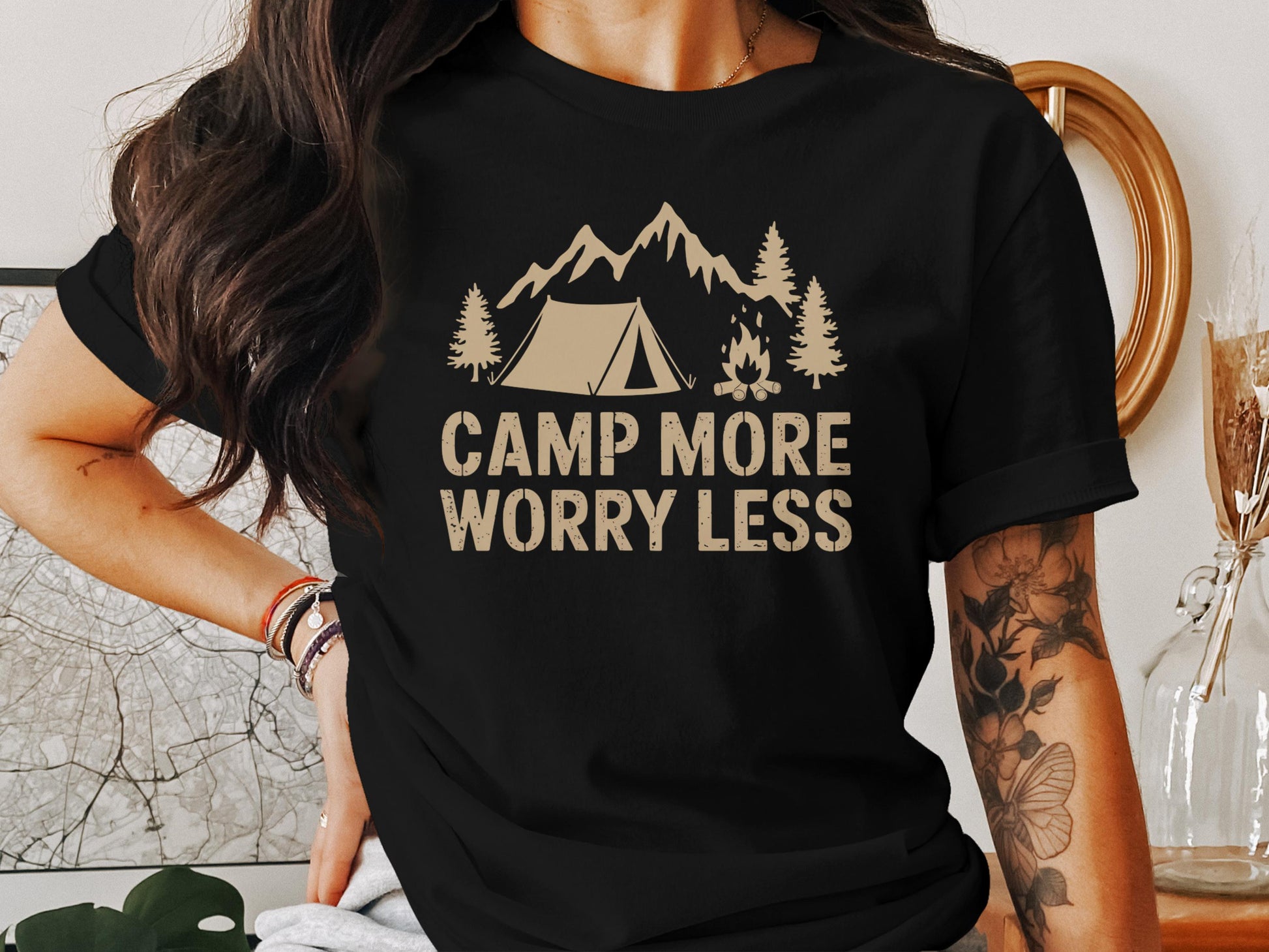 Camp More Worry Less T-Shirt Outdoor Product
