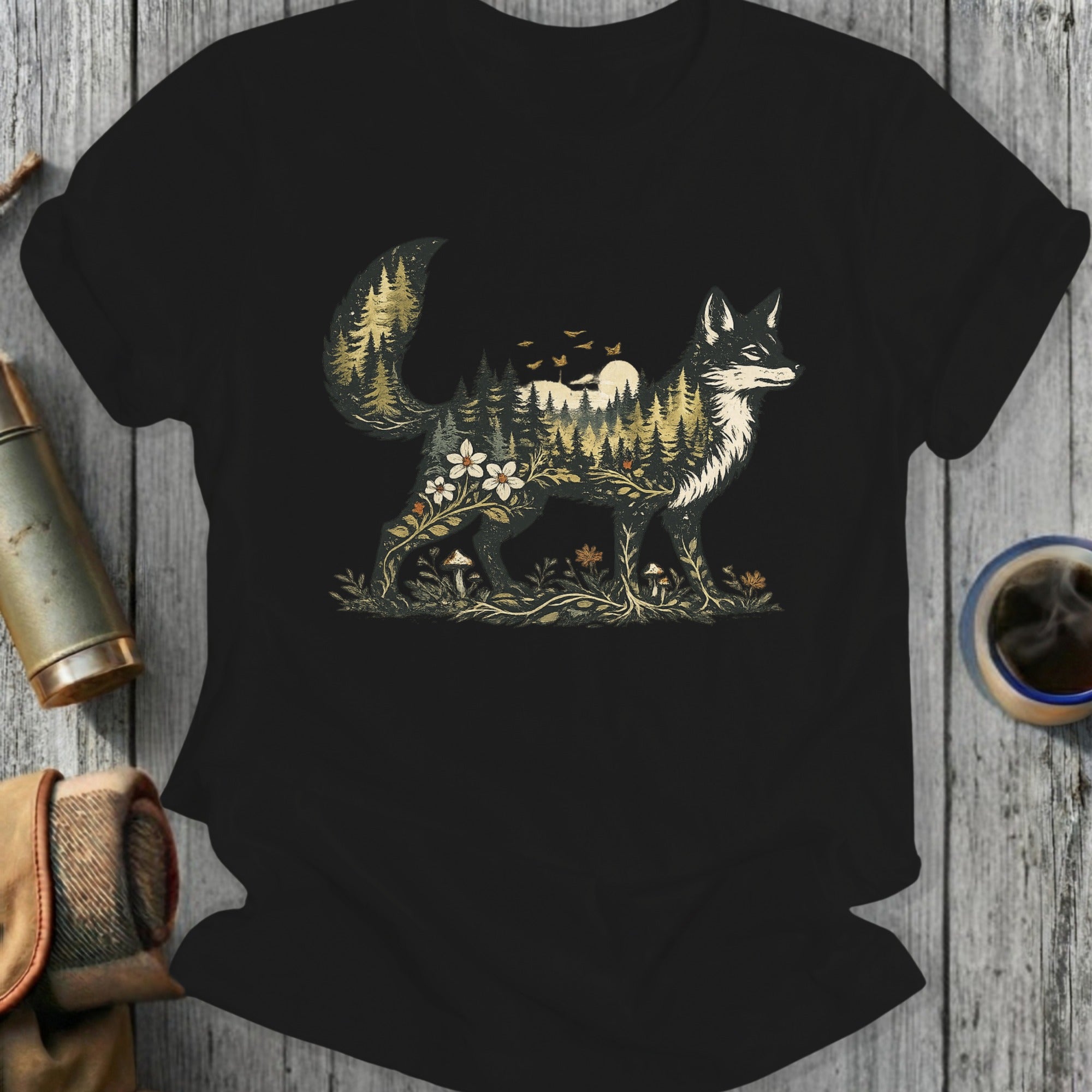 Enchanting Forest Fox Graphic Design Shirt