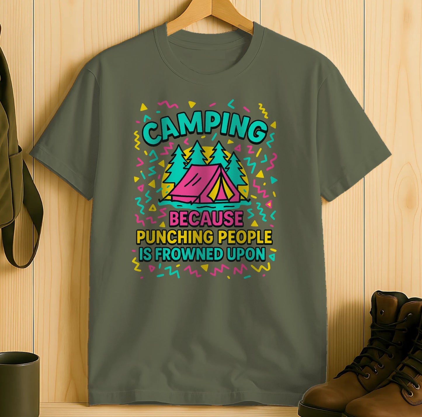 Camping Graphic Tee with Humorous Quote product