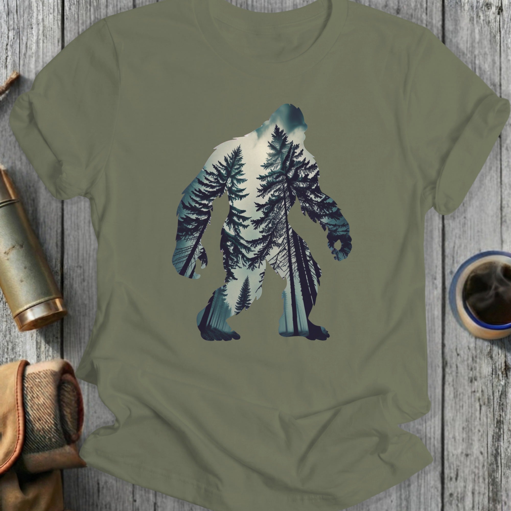 Bigfoot Forest Silhouette Graphic T-Shirt Product