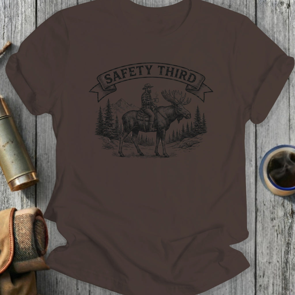 Safety Third Cowboy Riding Moose Graphic Shirt