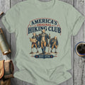 America's Original Hiking Club Est. 1776 t-shirt with three historical figures.
