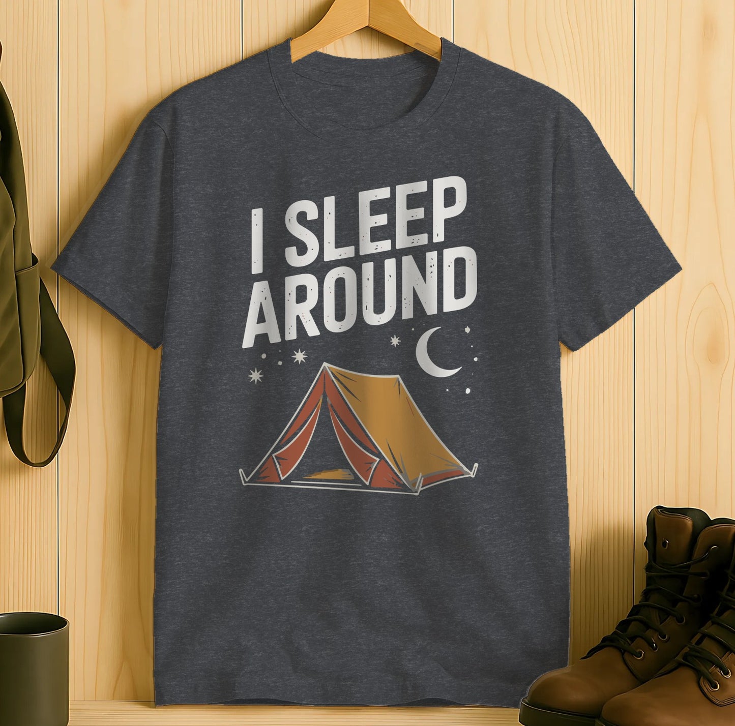 I Sleep Around Camping Tent Humorous Graphic T-shirt product