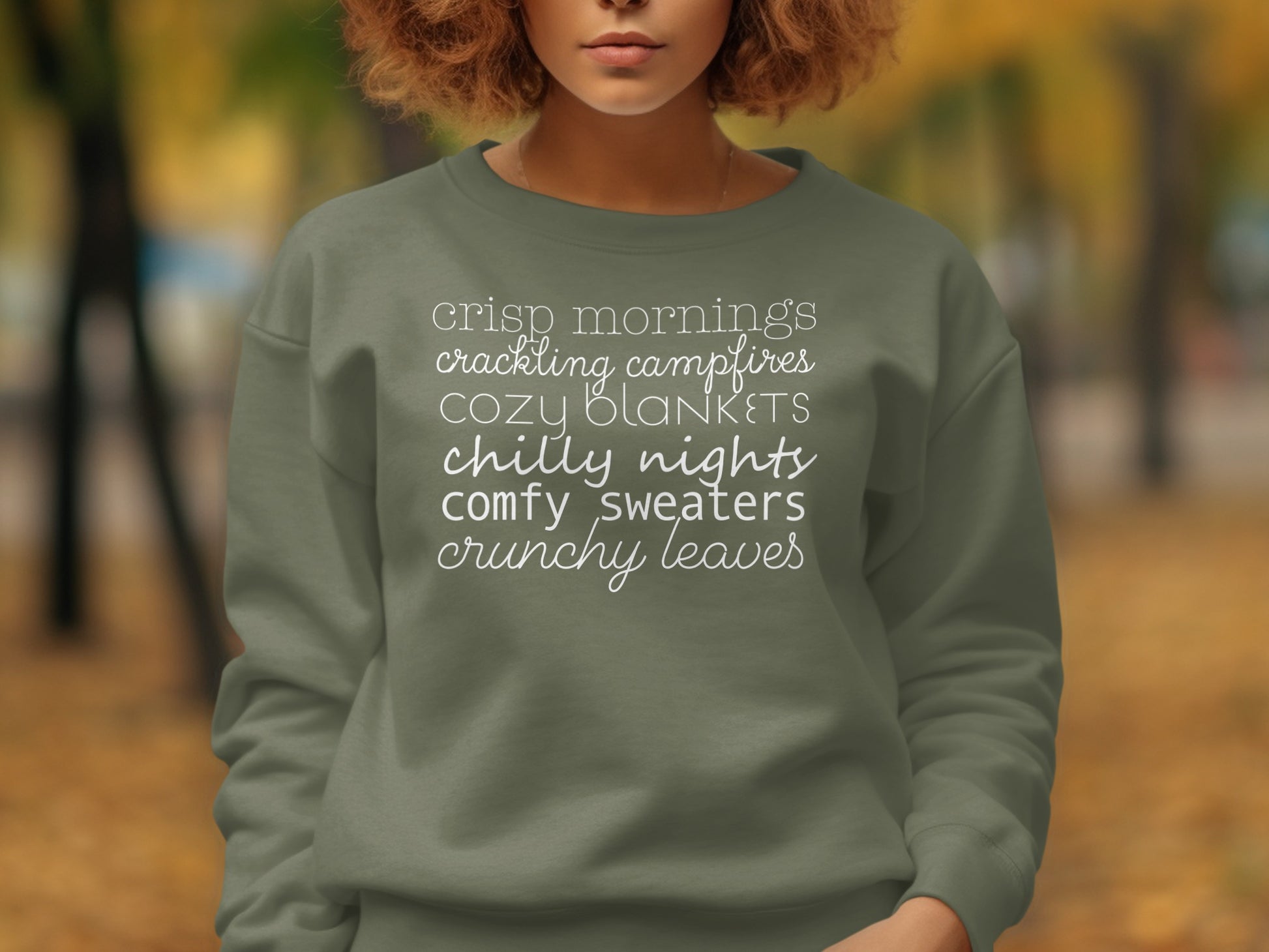 Crisp Mornings Cozy Blankets Comfy Sweaters product type