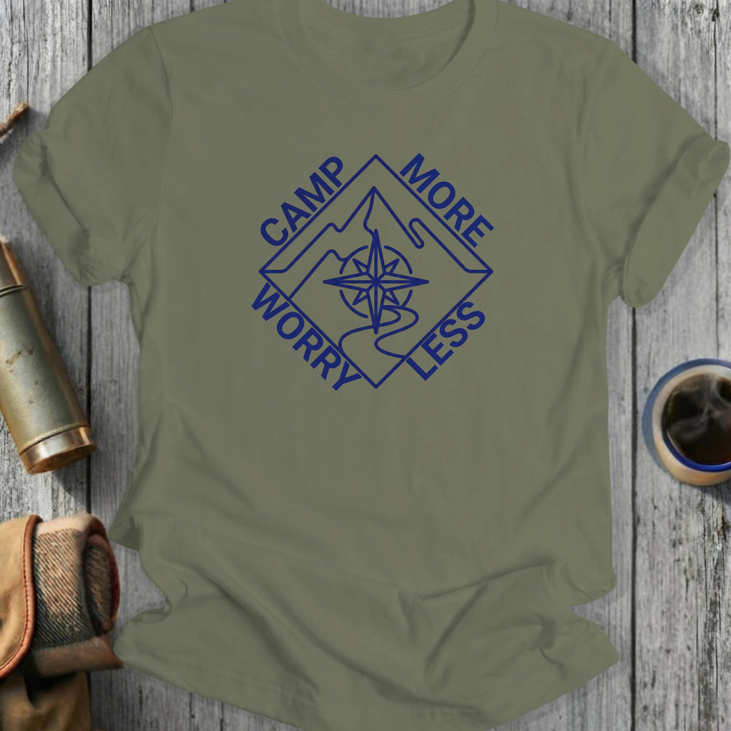 Camp More Worry Less Compass Design Shirt