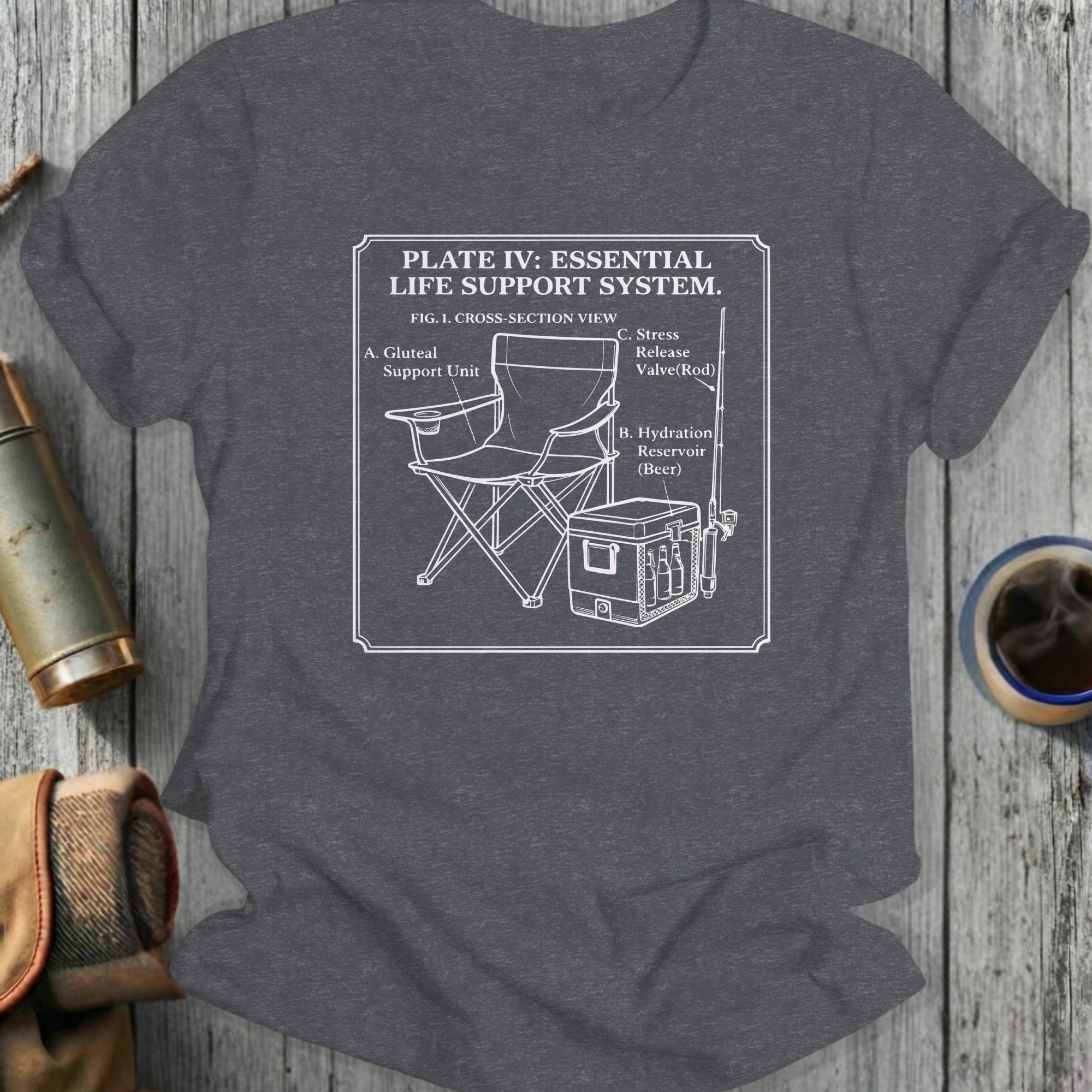 Essential Life Support System Funny Camping Shirt