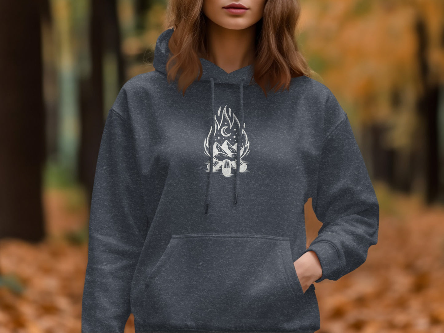 Stylish Charcoal Hoodie with Artistic Flame product