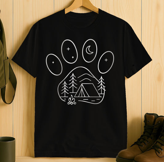 Camping Under the Stars Paw Print Design T-shirt product