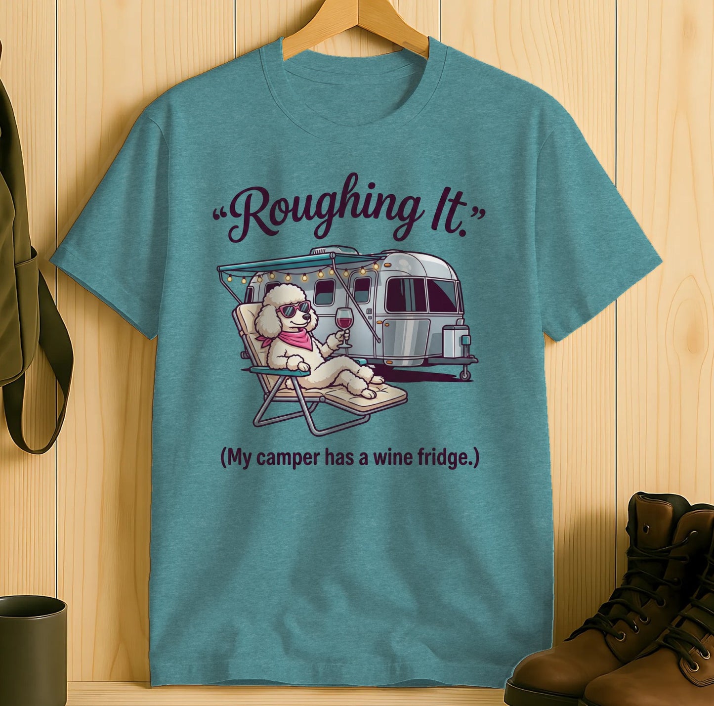 Roughing It My Camper Has A Wine Fridge Graphic Tee