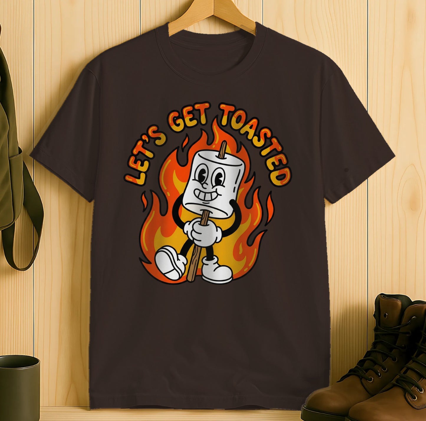 Let's Get Toasted Marshmallow Cartoon T-shirt