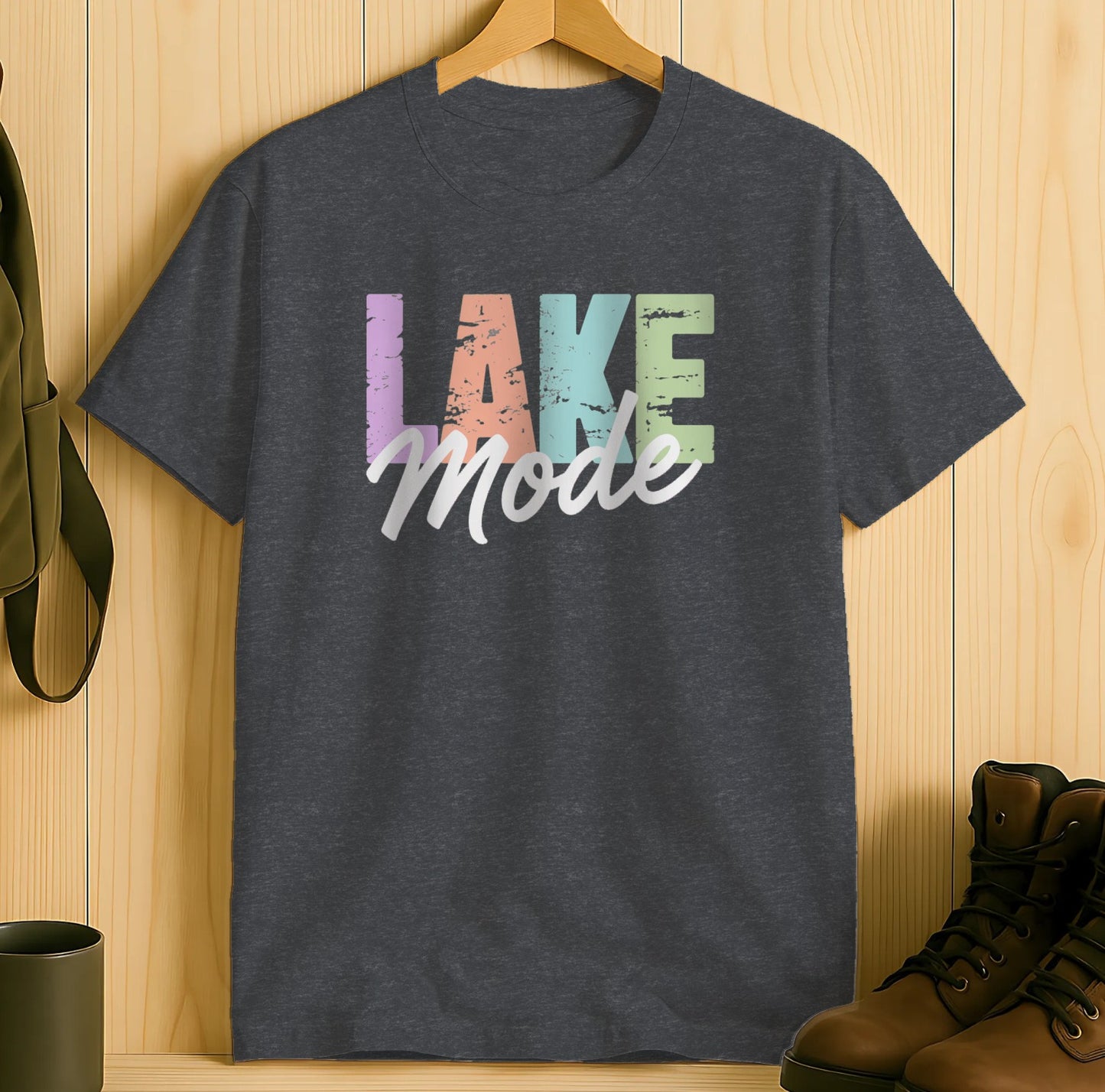 Lake Mode Colorful Text Casual Shirt product type
