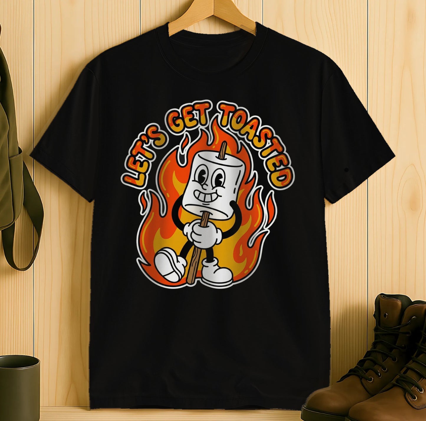 Let's Get Toasted Retro Cartoon Graphic T-Shirt