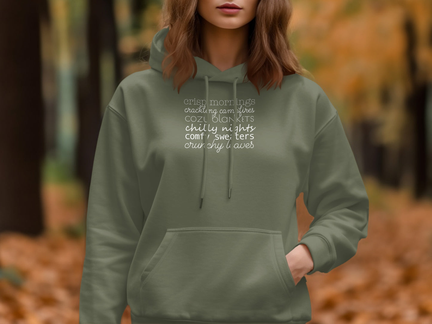 Cozy Hoodie with Seasonal Autumn Vibes Print product
